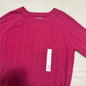 Croft & Barrow Fuchsia Cable Knit Sweater